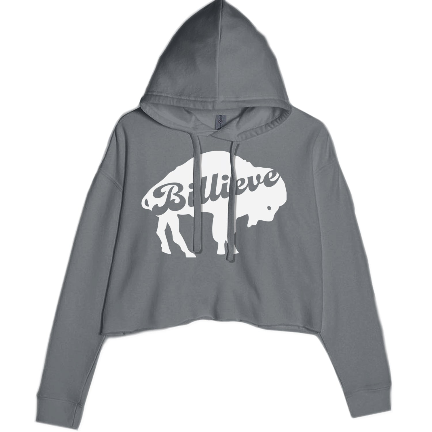 Billieve Bills Mafia Cropped Hoodie Sweatshirt Charcoal Grey