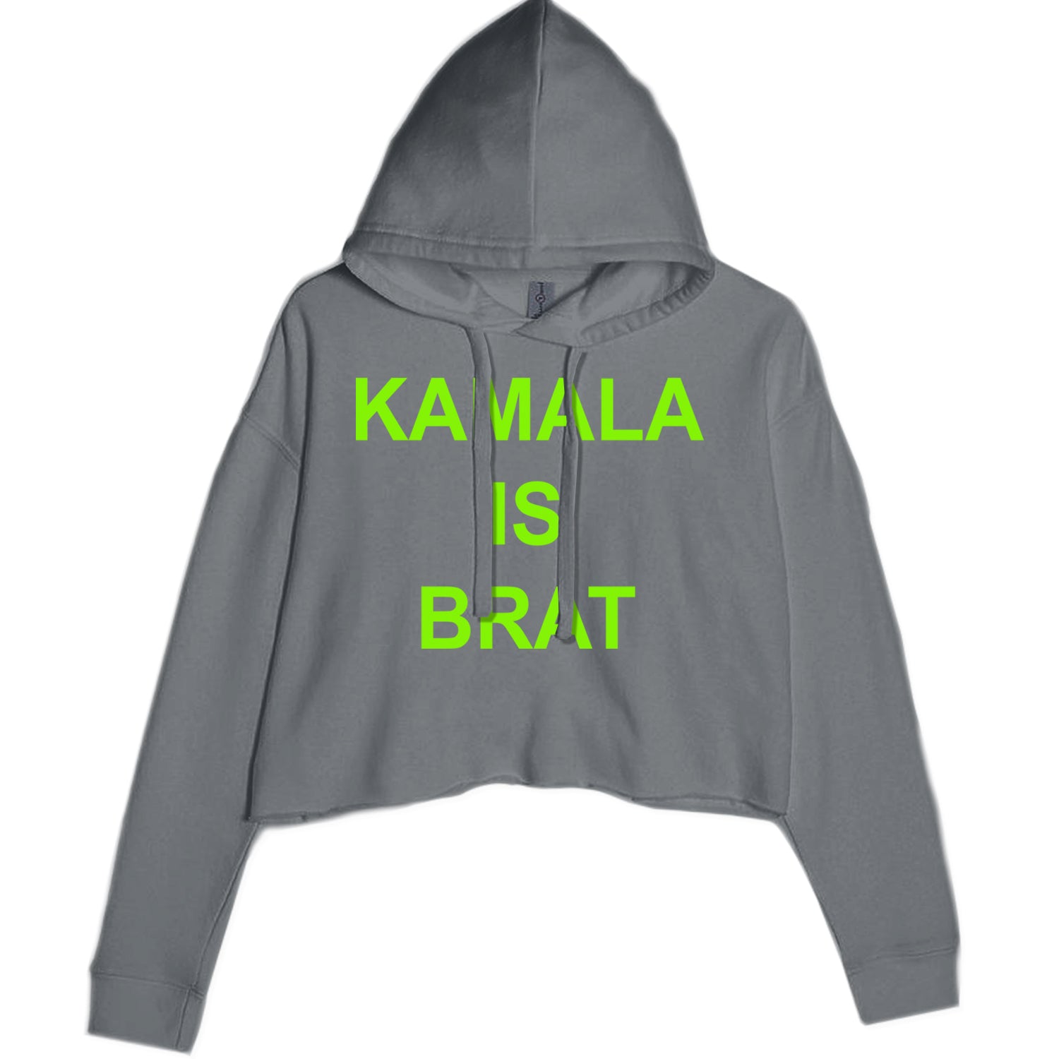 Kamala Is Brat - President Harris 2024 Cropped Hoodie Sweatshirt Black