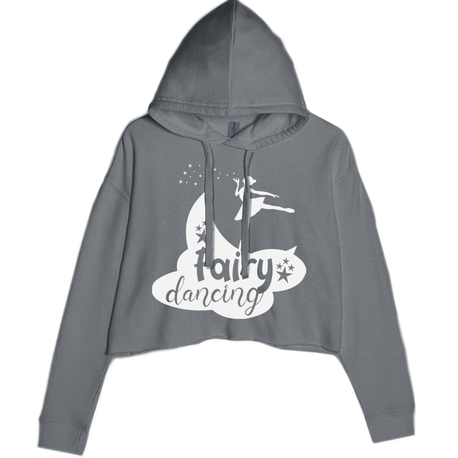 Fairy Dancing Cropped Hoodie Sweatshirt Black