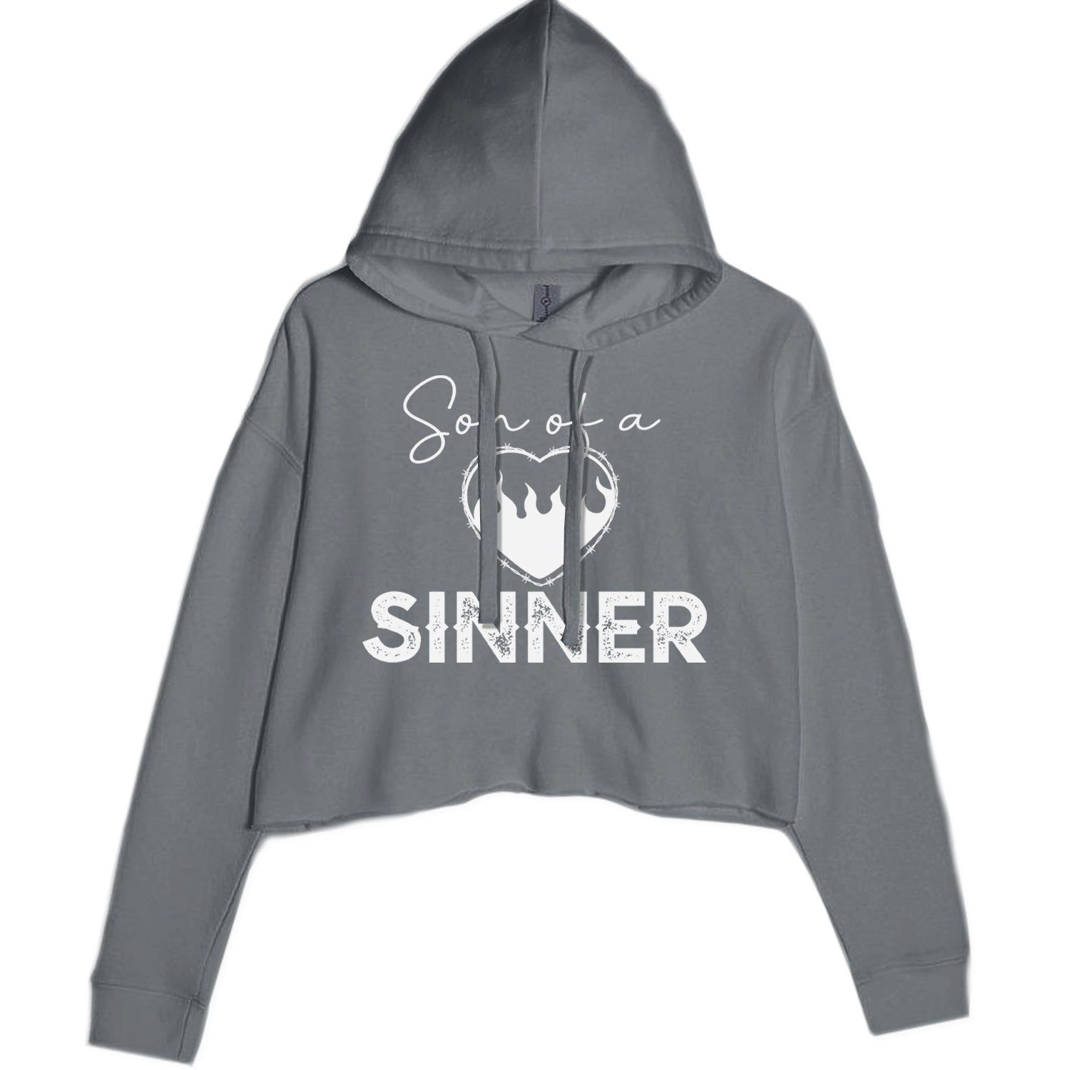 Son Of A Sinner Somebody Save Me From Myself  Cropped Hoodie Sweatshirt Black