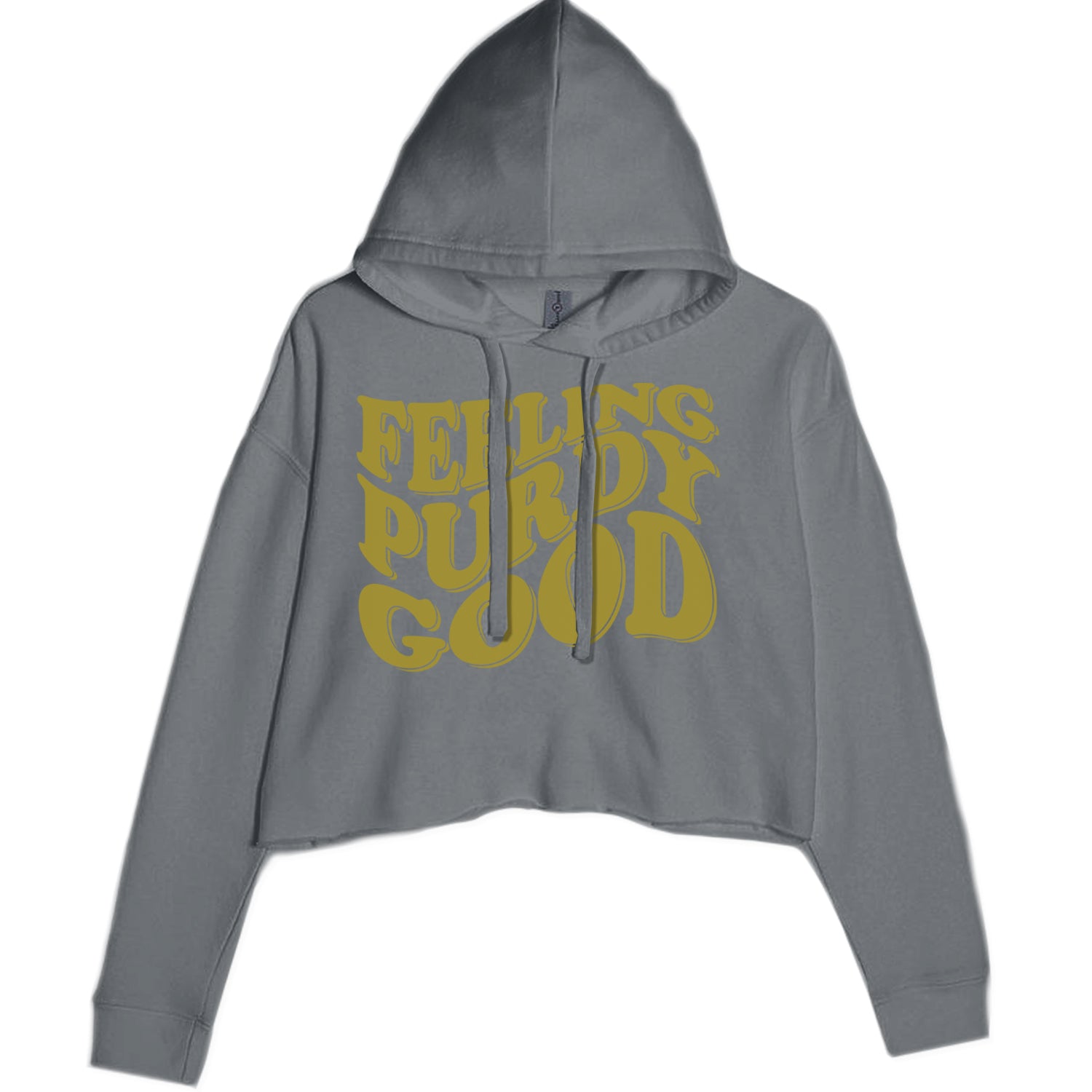 Feeling Purdy Good San Francisco Cropped Hoodie Sweatshirt Charcoal Grey