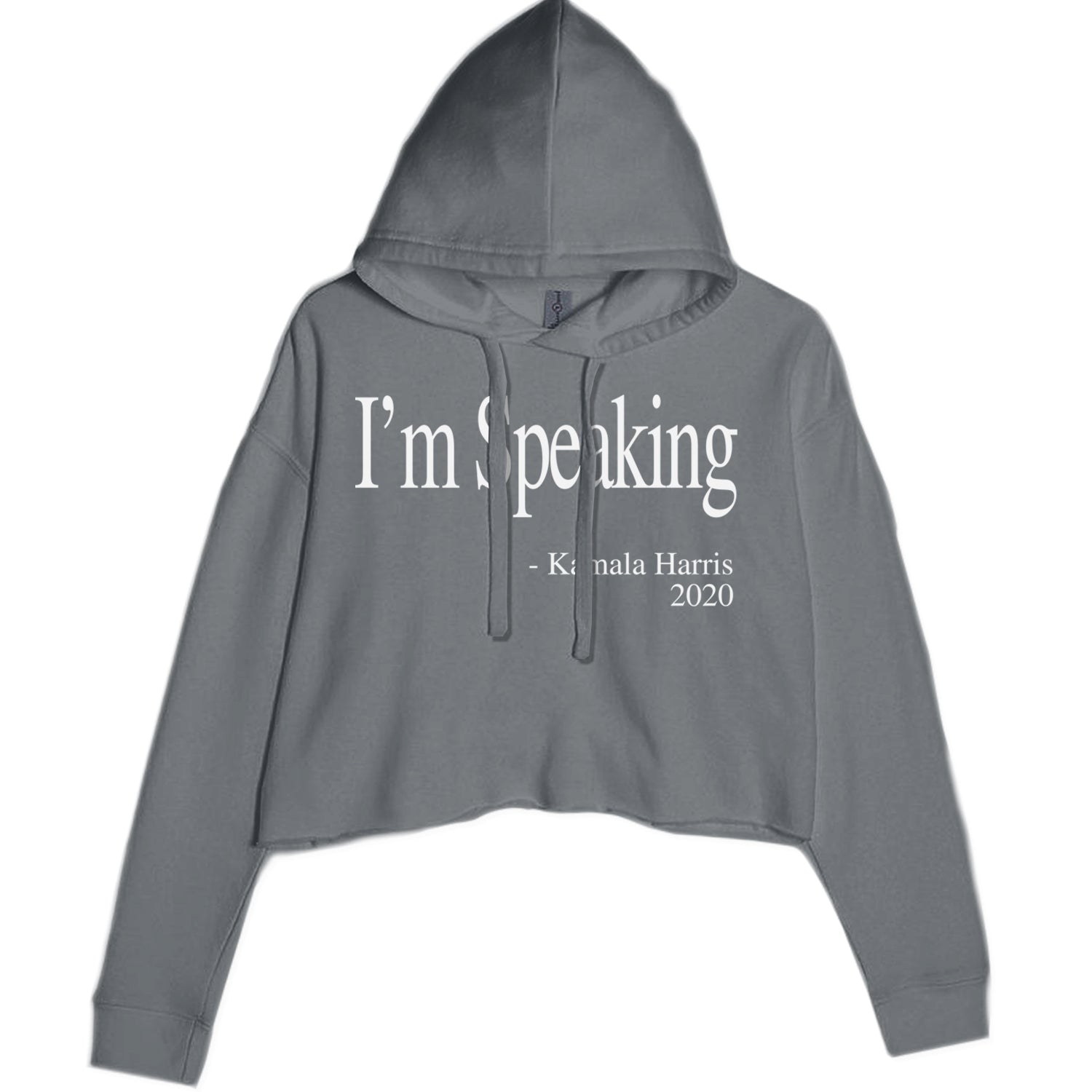 I'm Speaking - Kamala Harris Quote Cropped Hoodie Sweatshirt Black