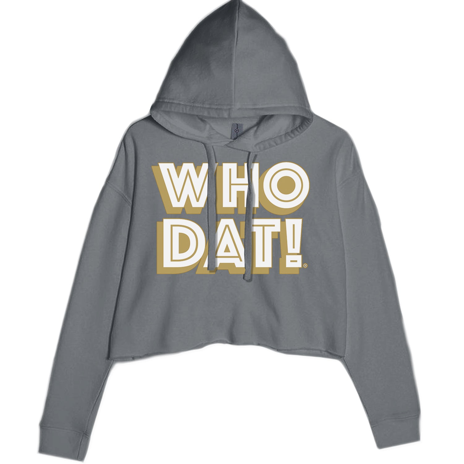 Who Dat Nation Big Bold New Orleans Cropped Hoodie Sweatshirt Black