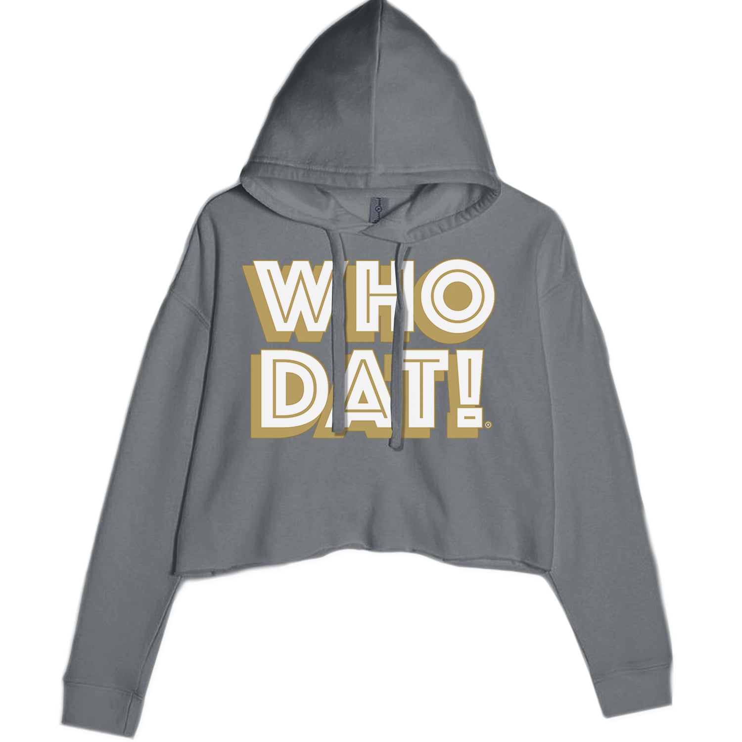 Who Dat Nation Big Bold New Orleans Cropped Hoodie Sweatshirt Charcoal Grey