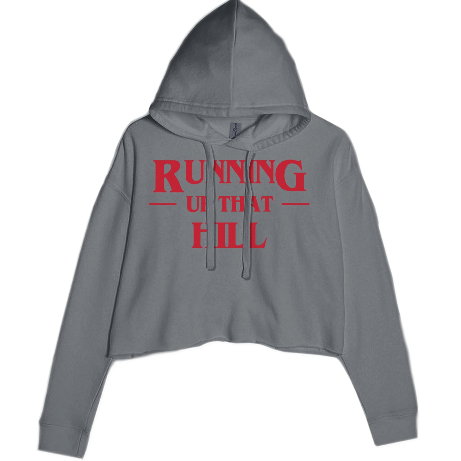 Running Up That Hill Cropped Hoodie Sweatshirt Black