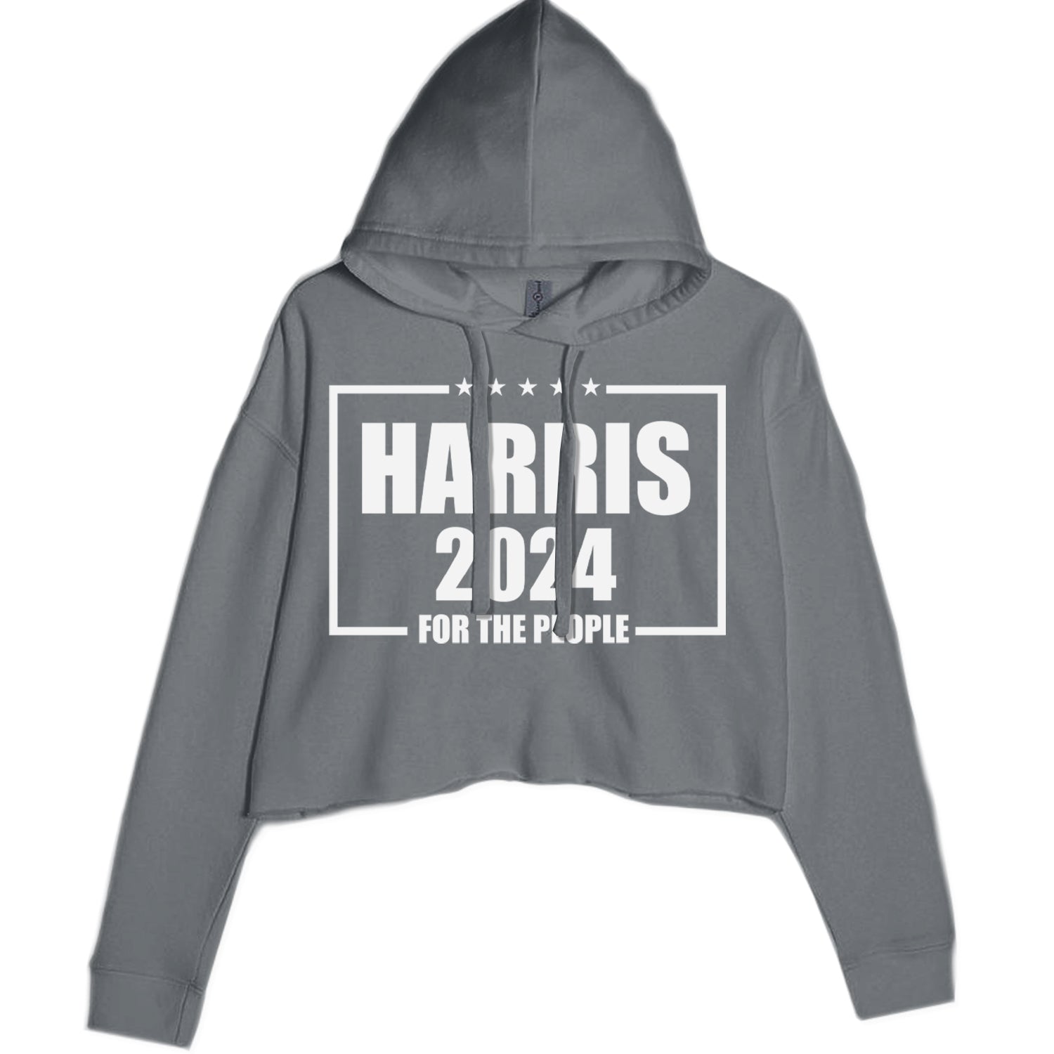 Harris 2024 - Vote For Kamala For President Cropped Hoodie Sweatshirt Charcoal Grey