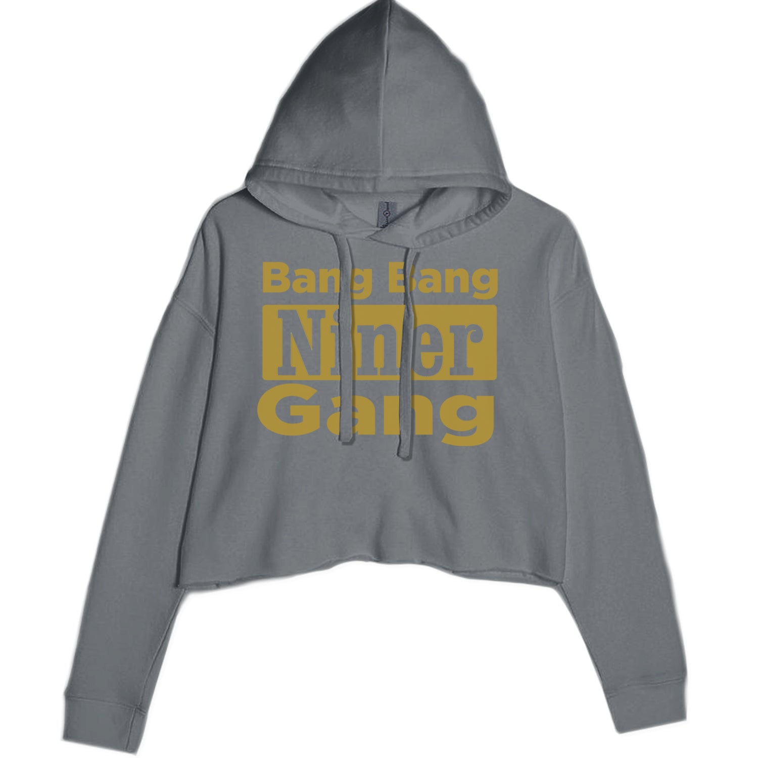 Bang Bang Niner Gang San Francisco Cropped Hoodie Sweatshirt Charcoal Grey