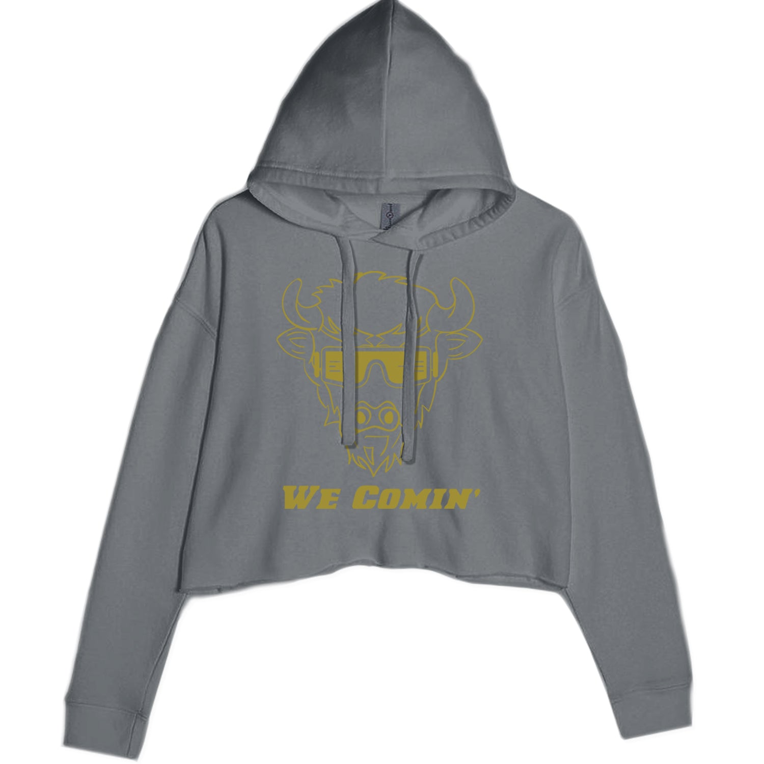 We Coming Coach Prime Colorado Cropped Hoodie Sweatshirt Charcoal Grey