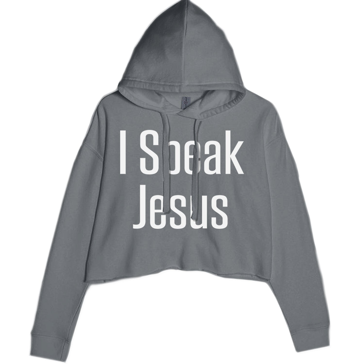 I Speak Jesus Embrace Your Faith Cropped Hoodie Sweatshirt Black