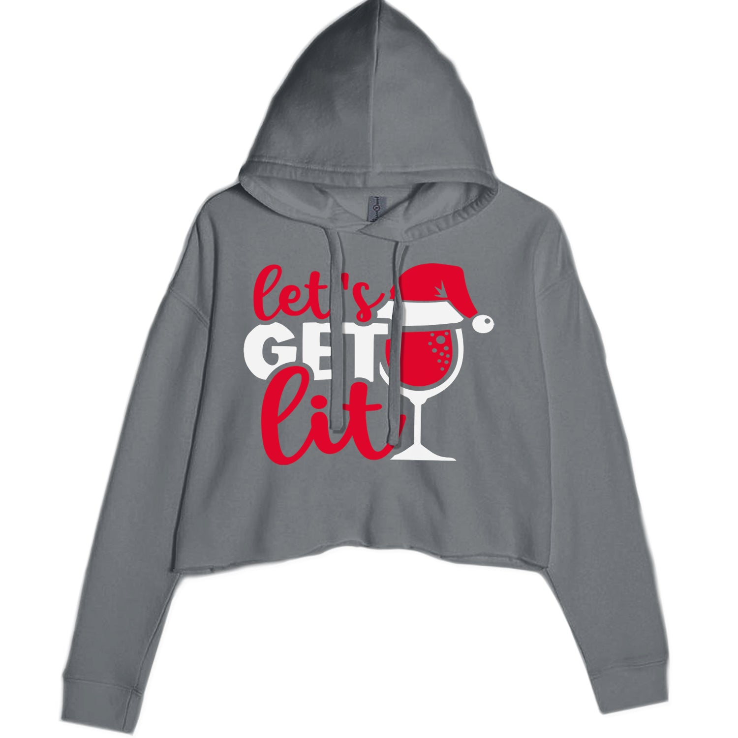 Let’s Get Lit Cropped Hoodie Sweatshirt Black