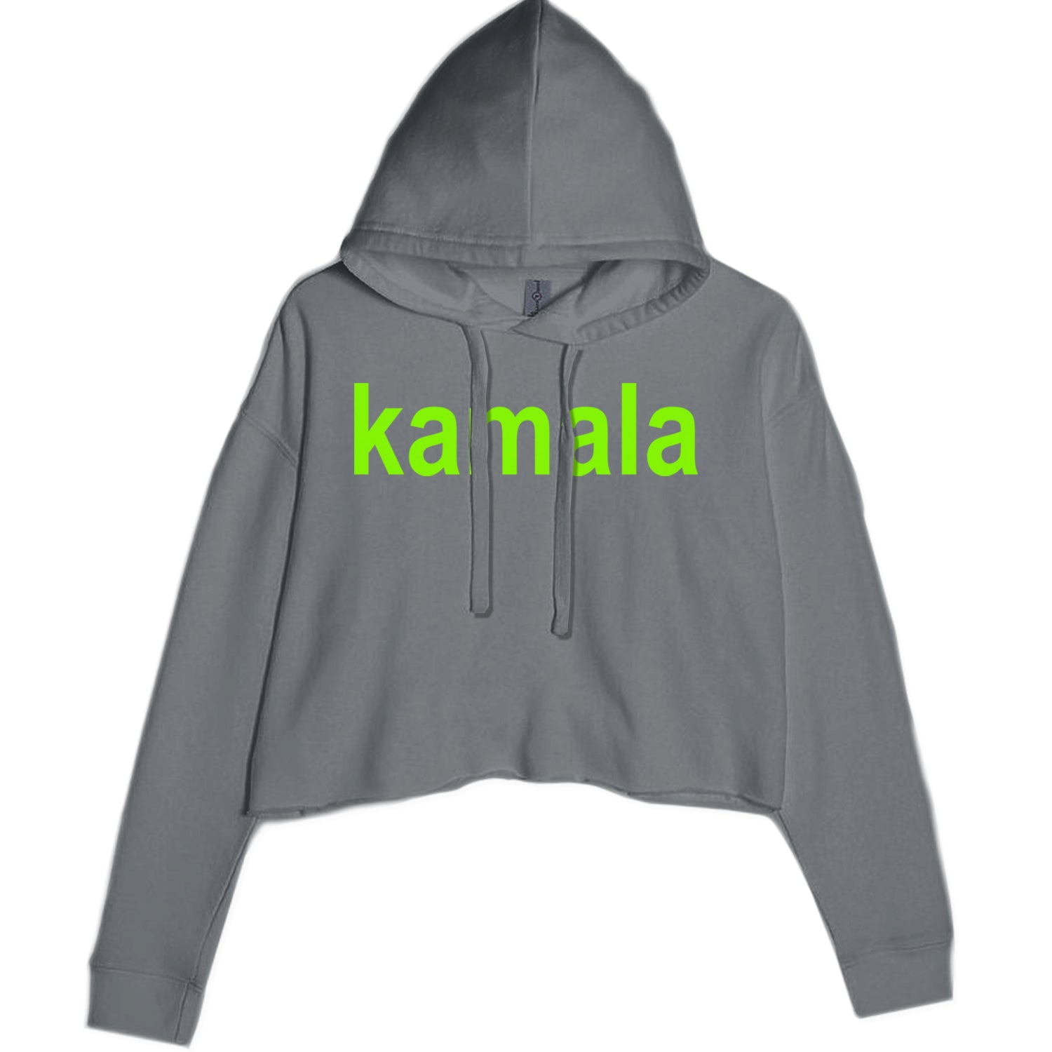 Kamala Bright Green Brat Coconut Tree Cropped Hoodie Sweatshirt Black