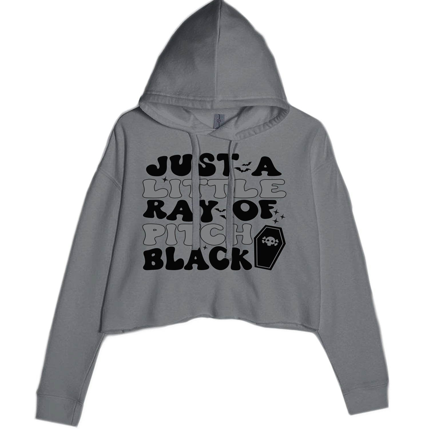 Just A Little Ray of Pitch Black Cropped Hoodie Sweatshirt Black