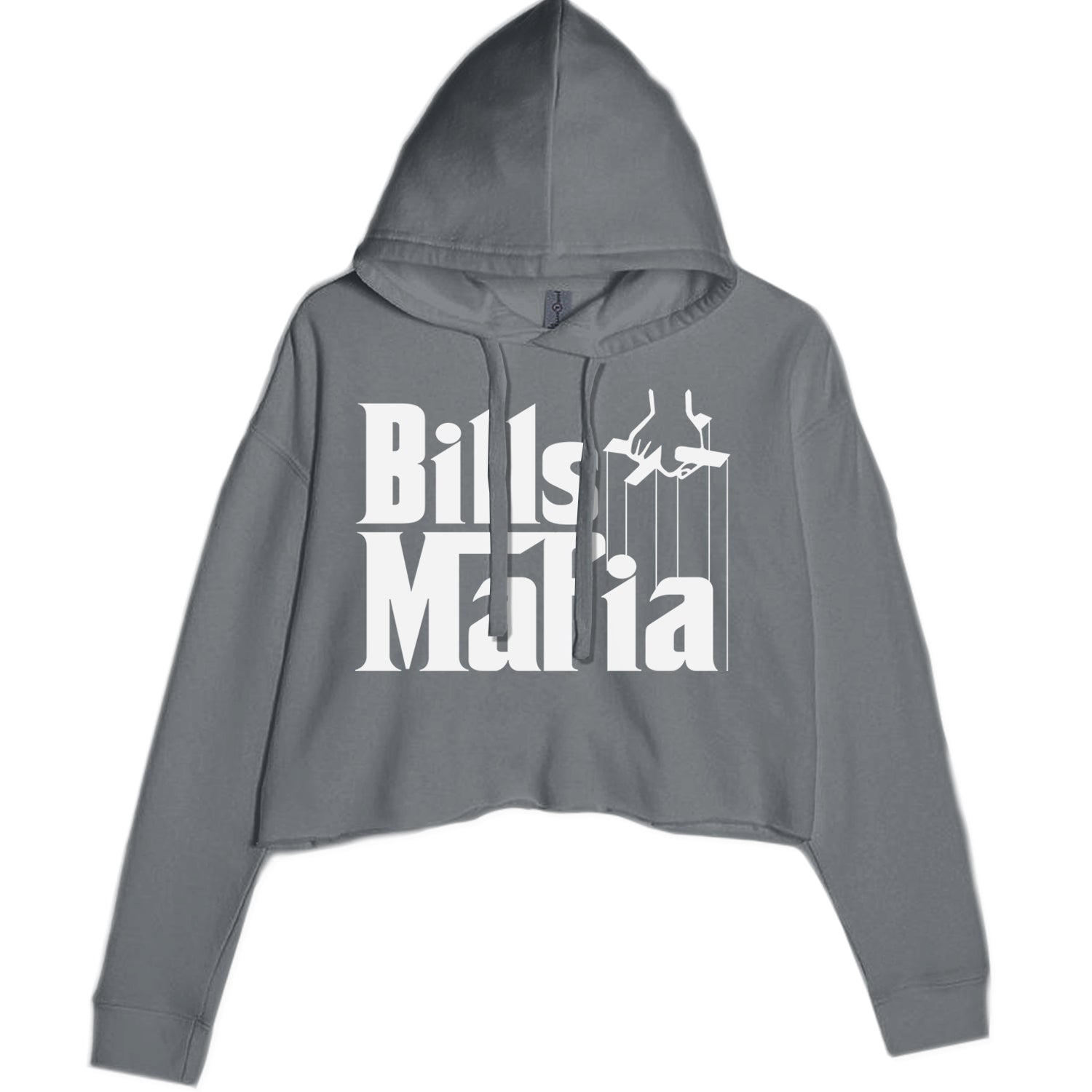 Mafia Bills Mafia Godfather Cropped Hoodie Sweatshirt Charcoal Grey