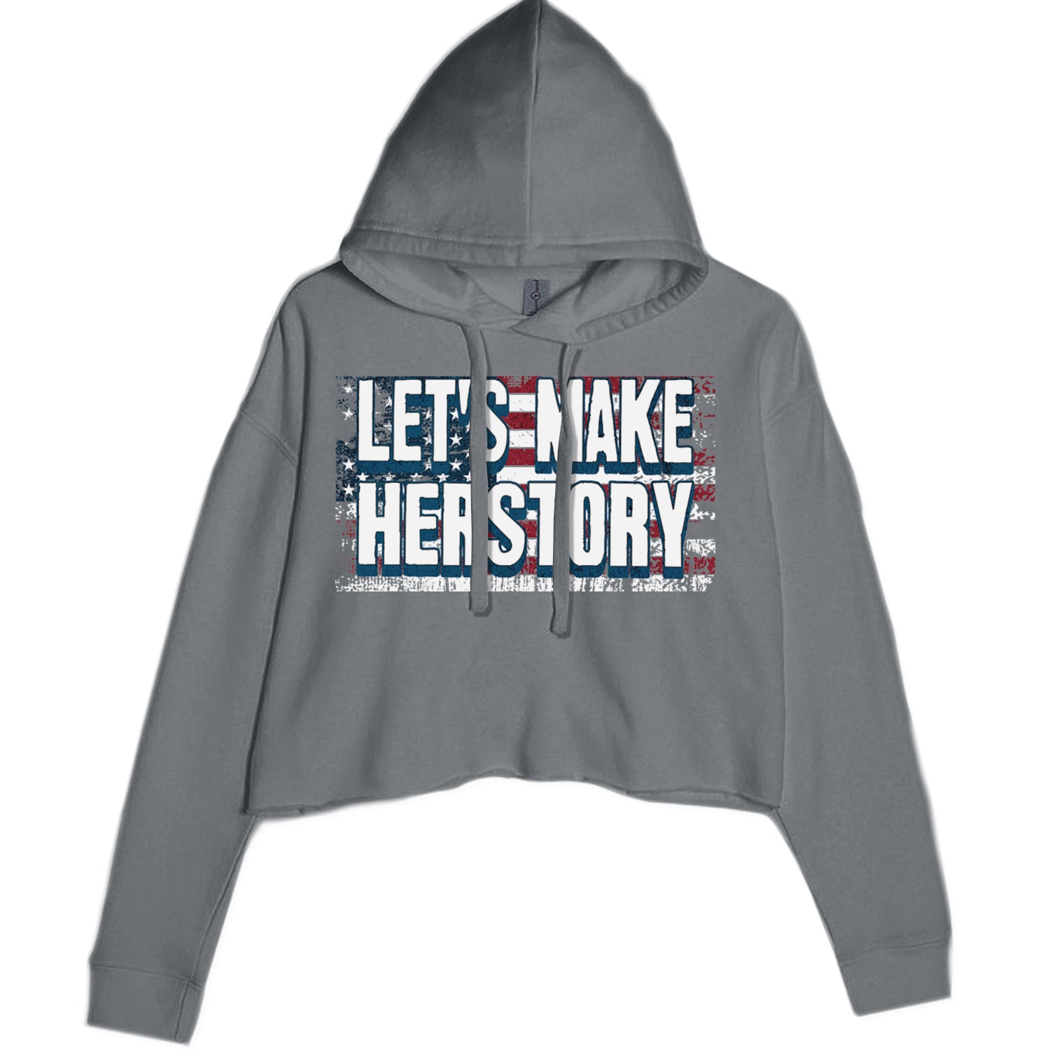 Lets Make Herstory - Support Kamala Harris For President 2024 Cropped Hoodie Sweatshirt Charcoal Grey