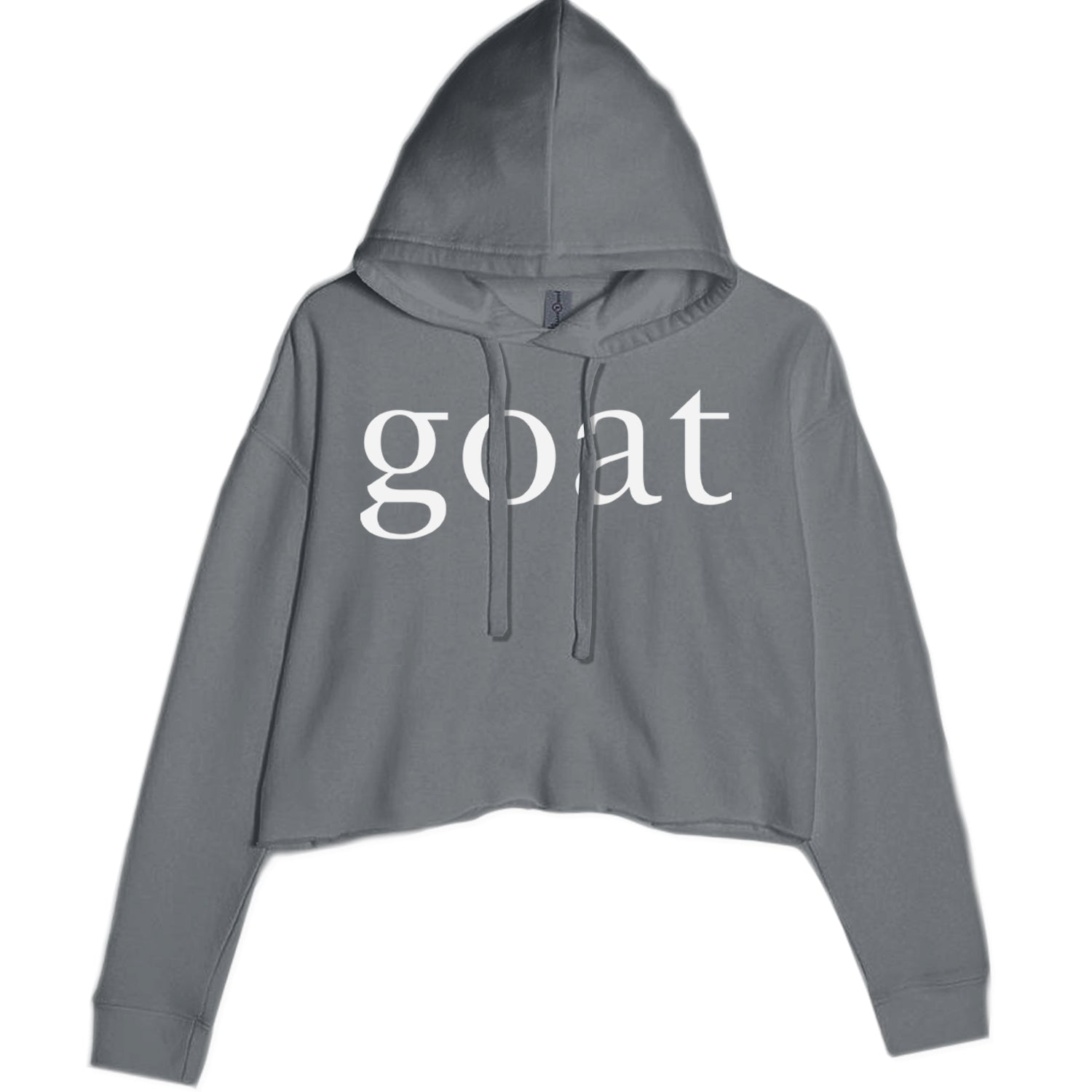 GOAT - Greatest Of All Time  Cropped Hoodie Sweatshirt Charcoal Grey