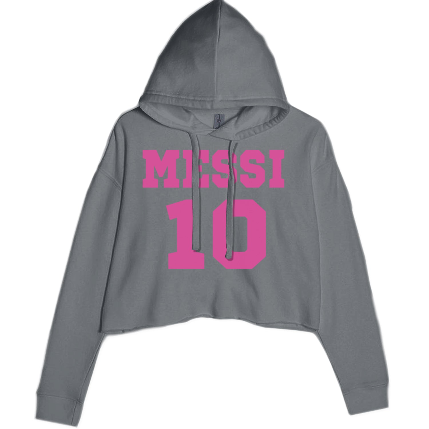 Messi World Soccer Futbol Messiami Cropped Hoodie Sweatshirt Charcoal Grey