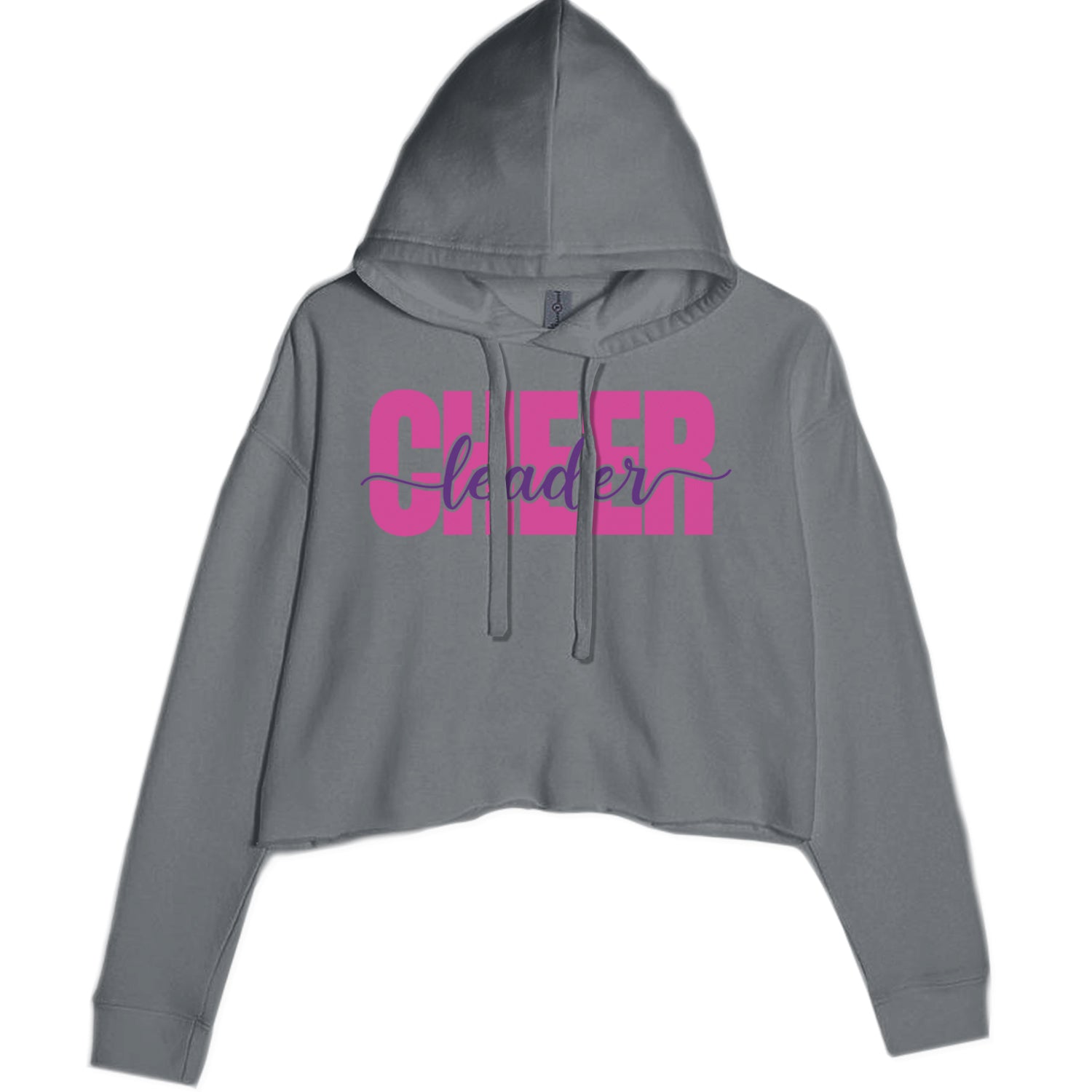 Cheerleader with Scripted Flair Cropped Hoodie Sweatshirt Black