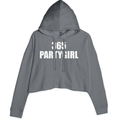 365 Party Girl Brat Girl Summer Cropped Hoodie Sweatshirt Charcoal Grey