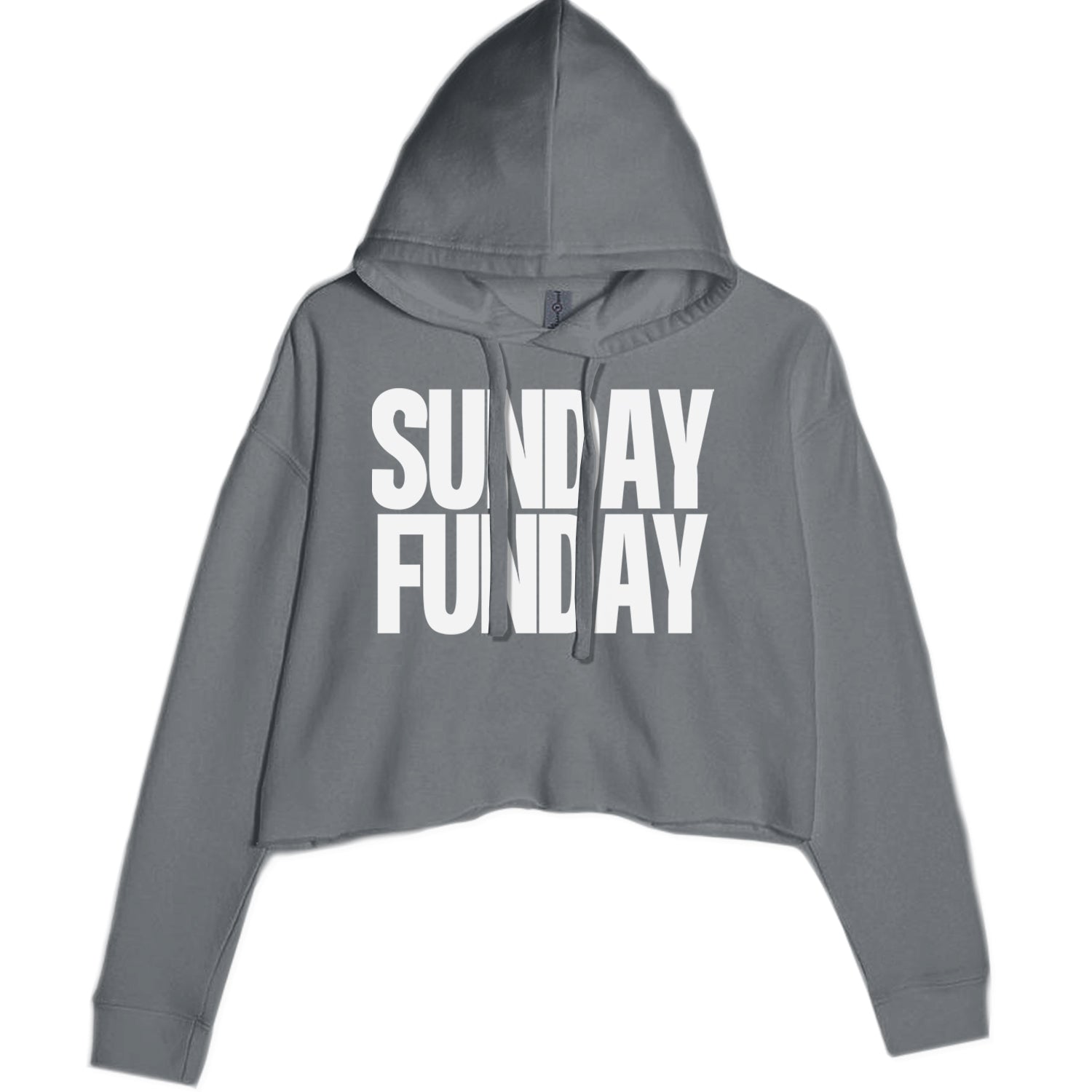 Sunday Funday  Cropped Hoodie Sweatshirt Black