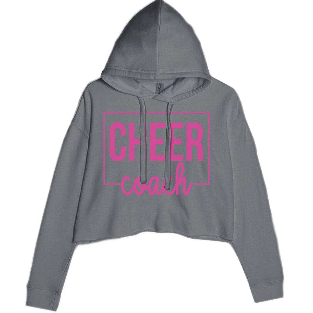 Cheer Coach Cheerleader Cropped Hoodie Sweatshirt Charcoal Grey