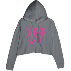 Cheer Coach Cheerleader Cropped Hoodie Sweatshirt Charcoal Grey