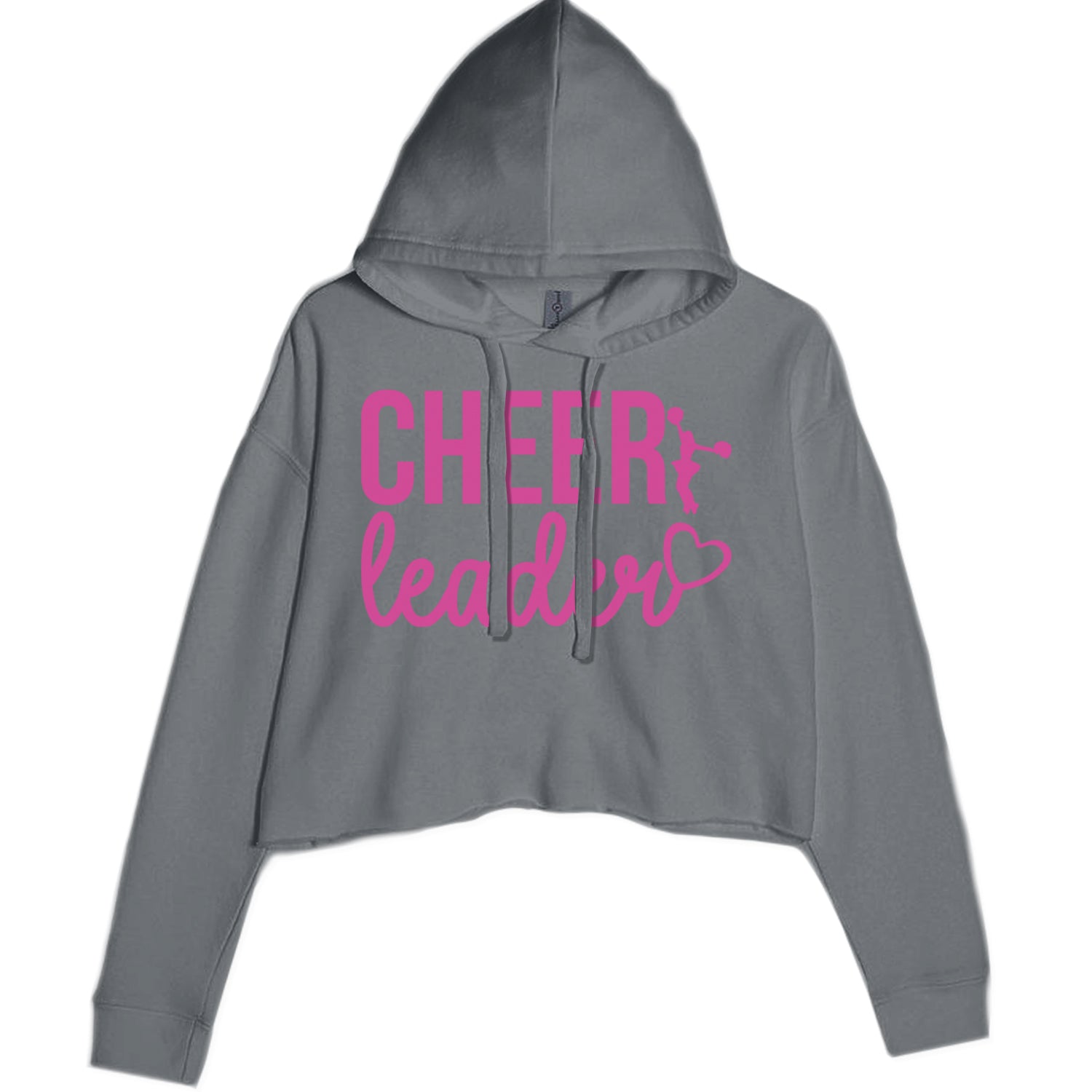 Cheerleader Heart Love Cropped Hoodie Sweatshirt Black