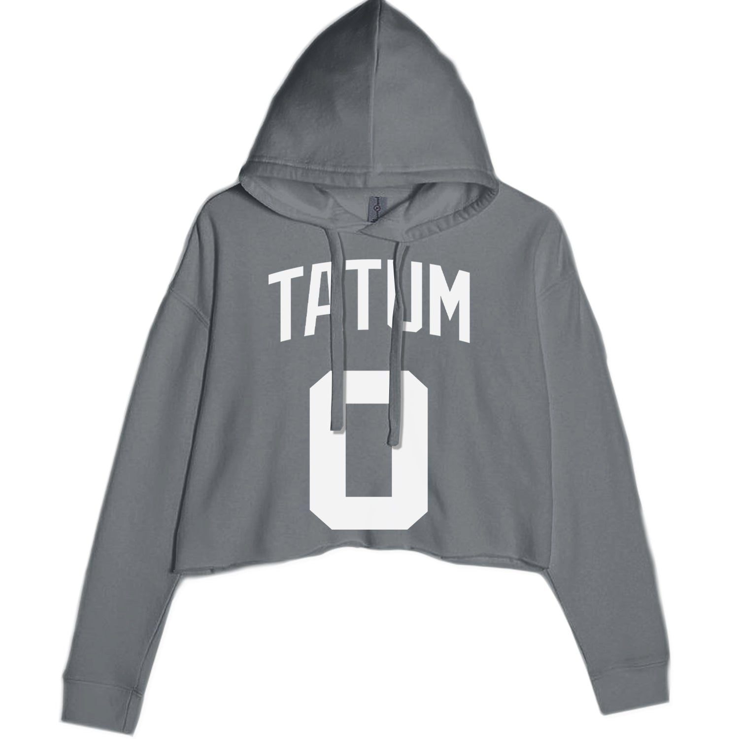 Tatum #0 Boston Basketball Cropped Hoodie Sweatshirt Charcoal Grey