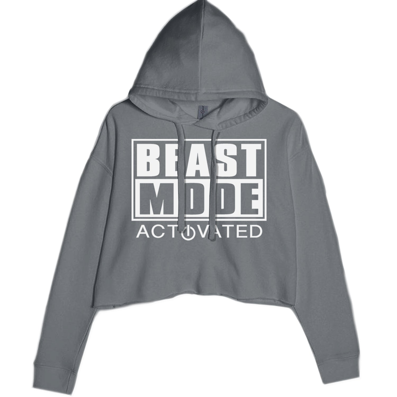 Activated Beast Mode Workout Gym Clothing Cropped Hoodie Sweatshirt Black