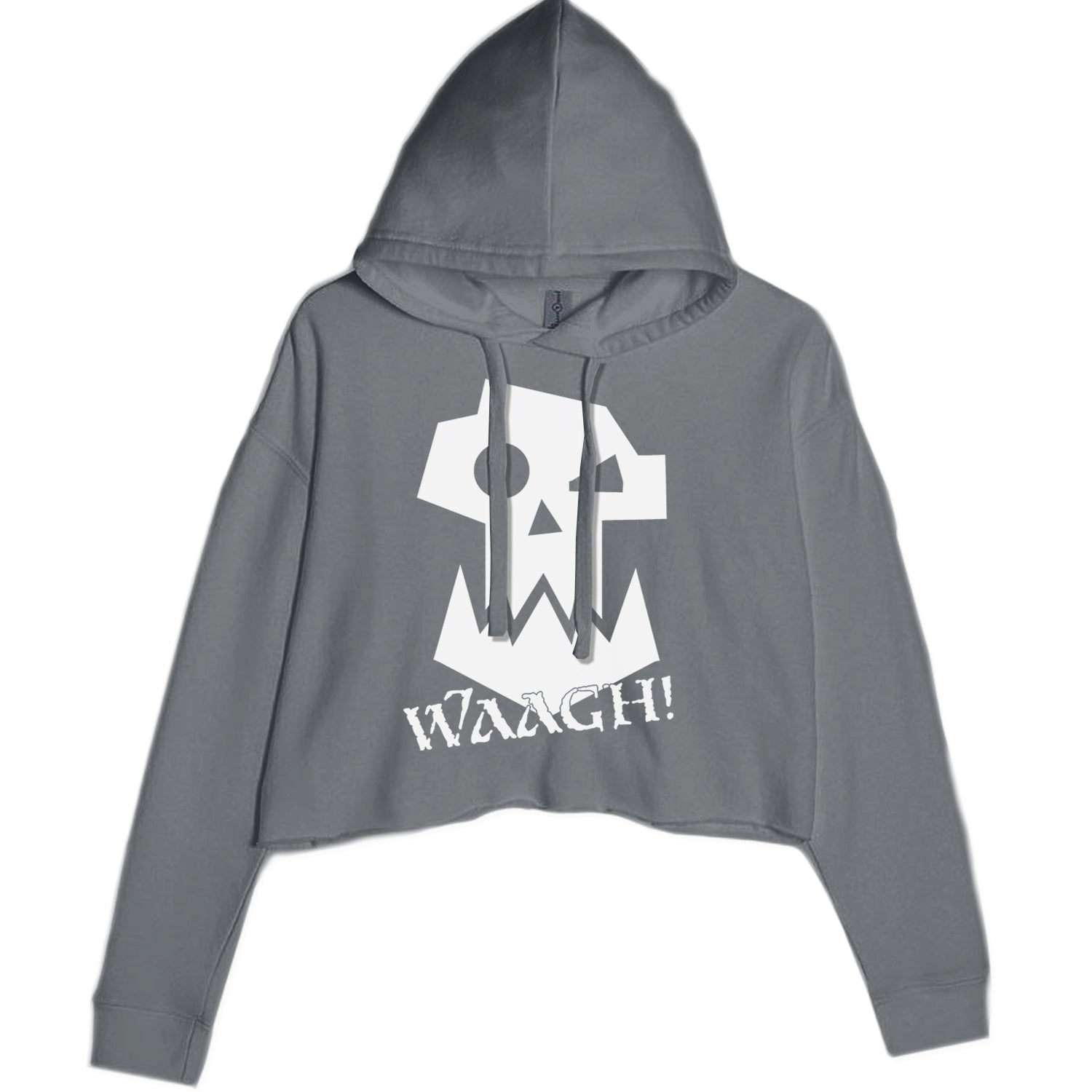 Ork Miniature Tabletop Wargaming Waagh Cropped Hoodie Sweatshirt Charcoal Grey