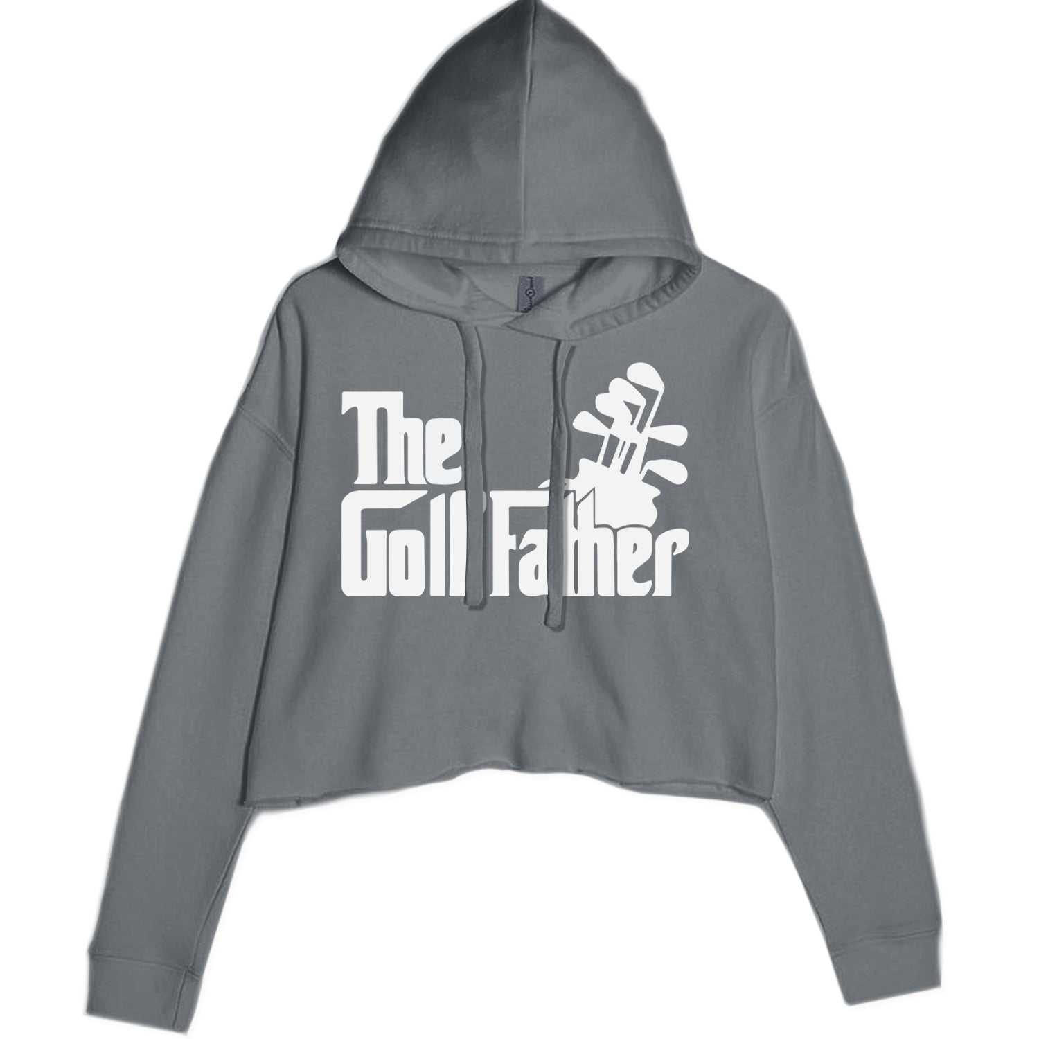 The Golf Father Golfing Dad  Cropped Hoodie Sweatshirt Black