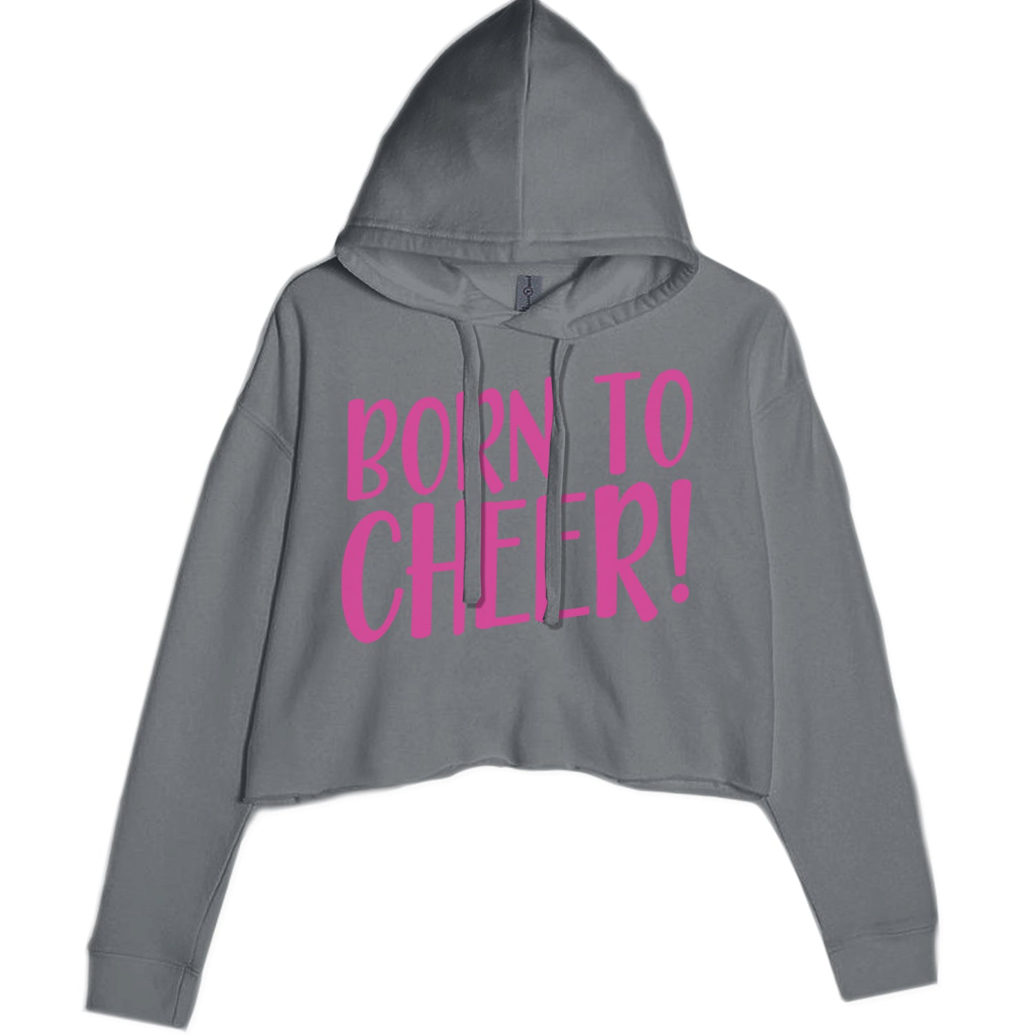 Born To Cheer Cropped Hoodie Sweatshirt Black