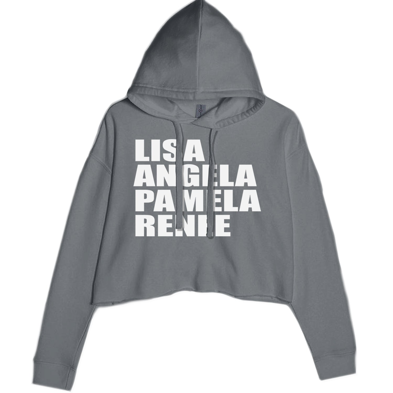 Lisa Angela Pamela Renee Around The Way Girl Cropped Hoodie Sweatshirt Black