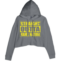 Straight Outta Rams Nation   Cropped Hoodie Sweatshirt Charcoal Grey