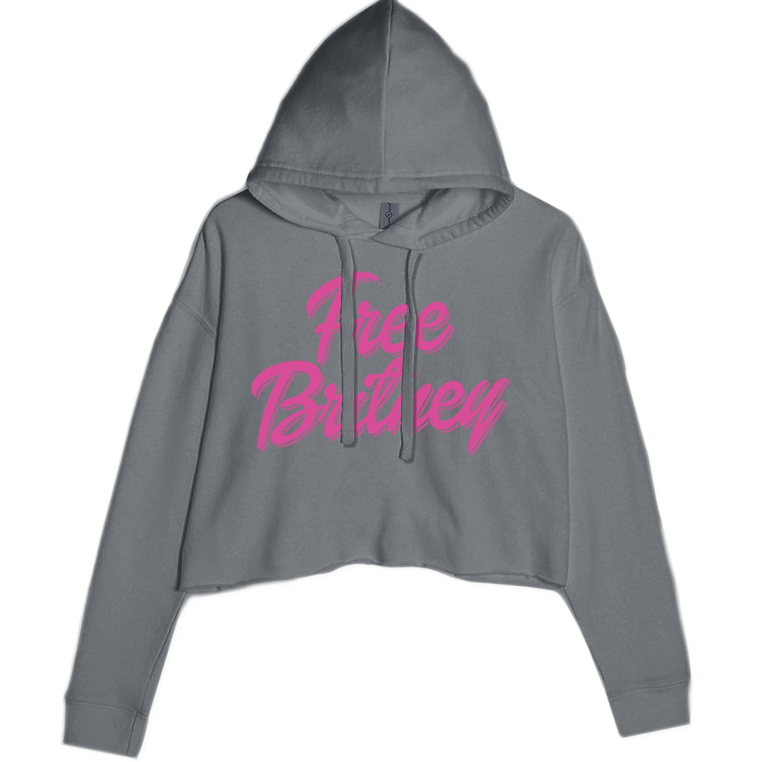 Pink Free Britney Cropped Hoodie Sweatshirt Black