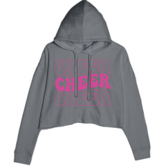 Cheer Cheer Cheer Cropped Hoodie Sweatshirt Charcoal Grey