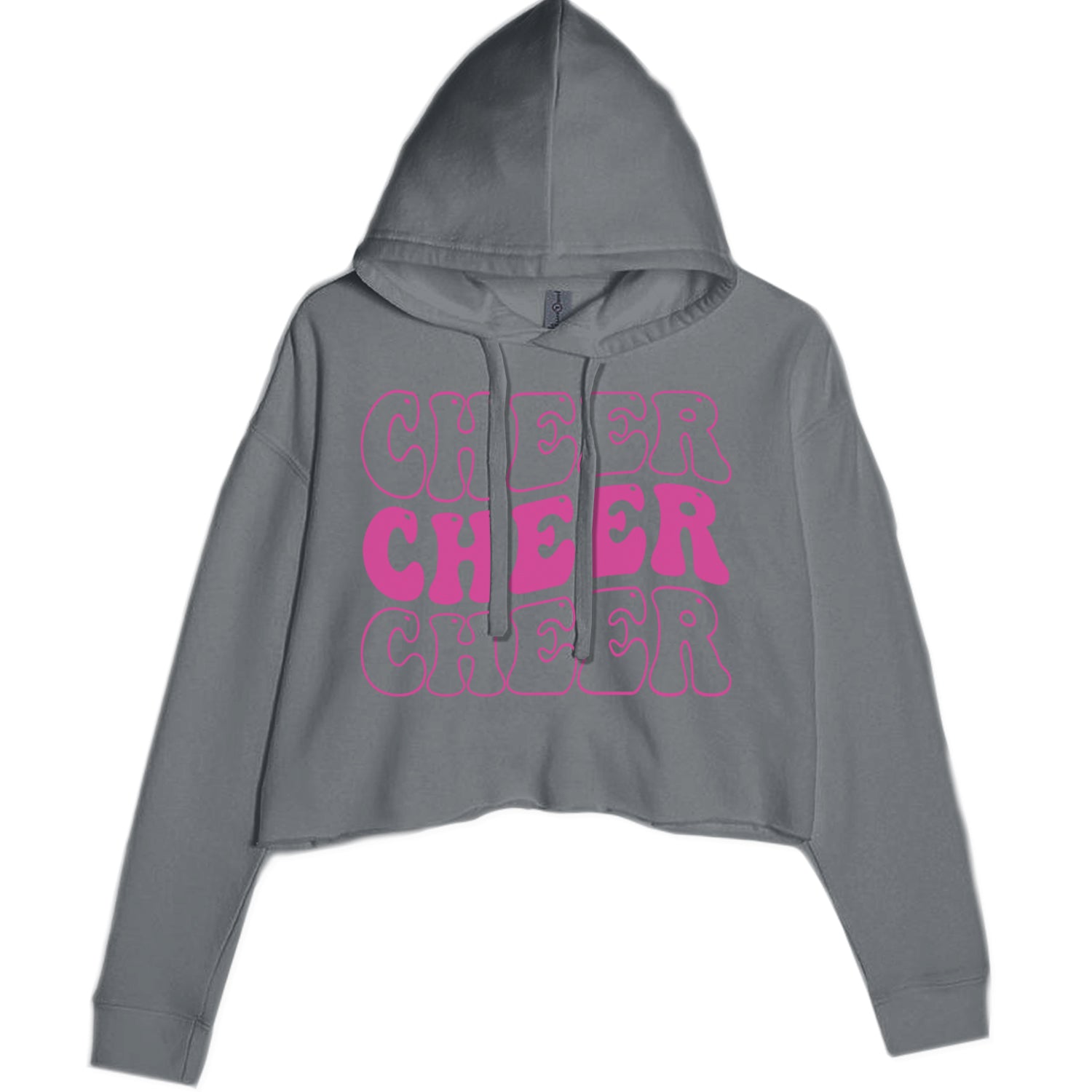 Cheer Cheer Cheer Cropped Hoodie Sweatshirt Black