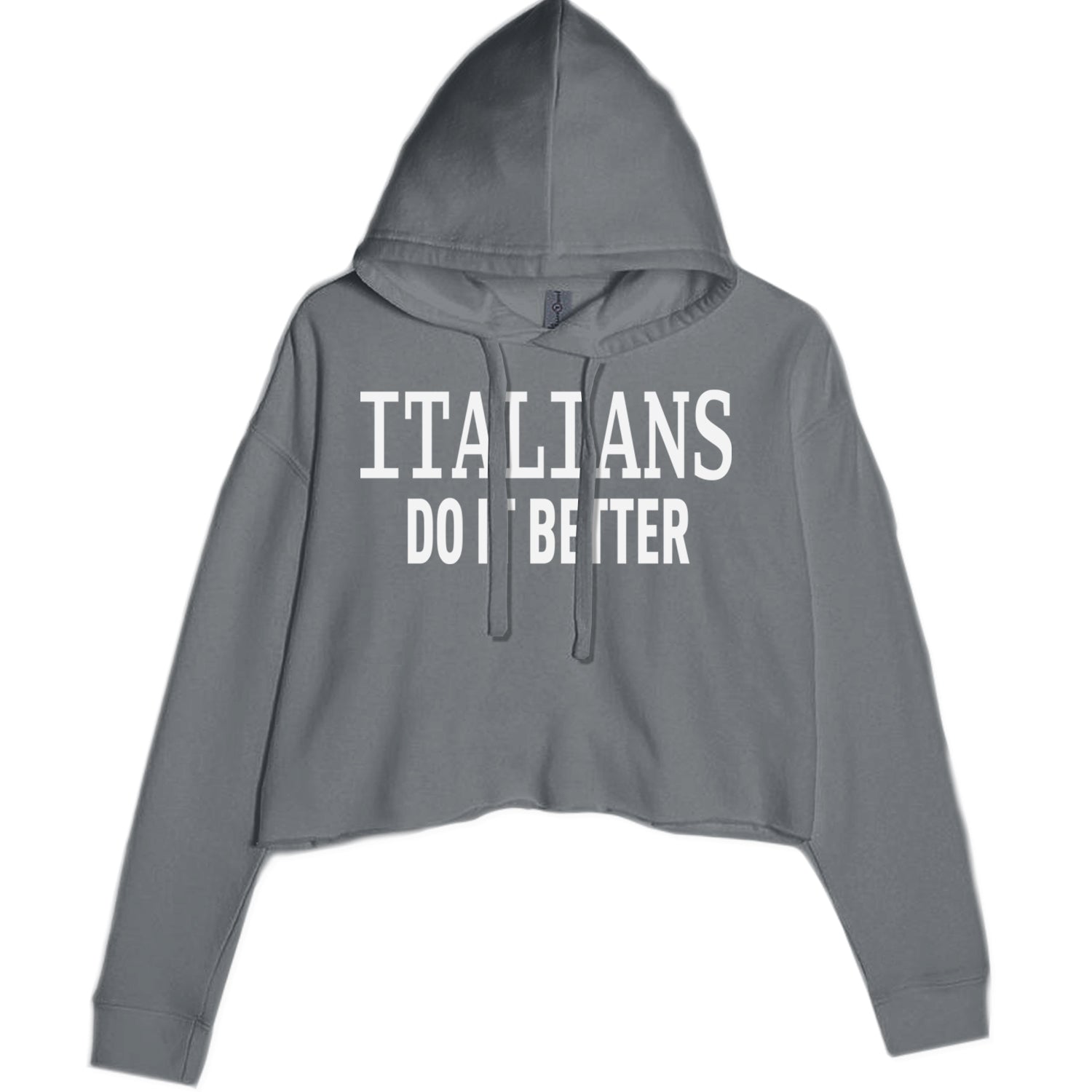 Italians Do It Better 80's Retro Celebration Cropped Hoodie Sweatshirt Black