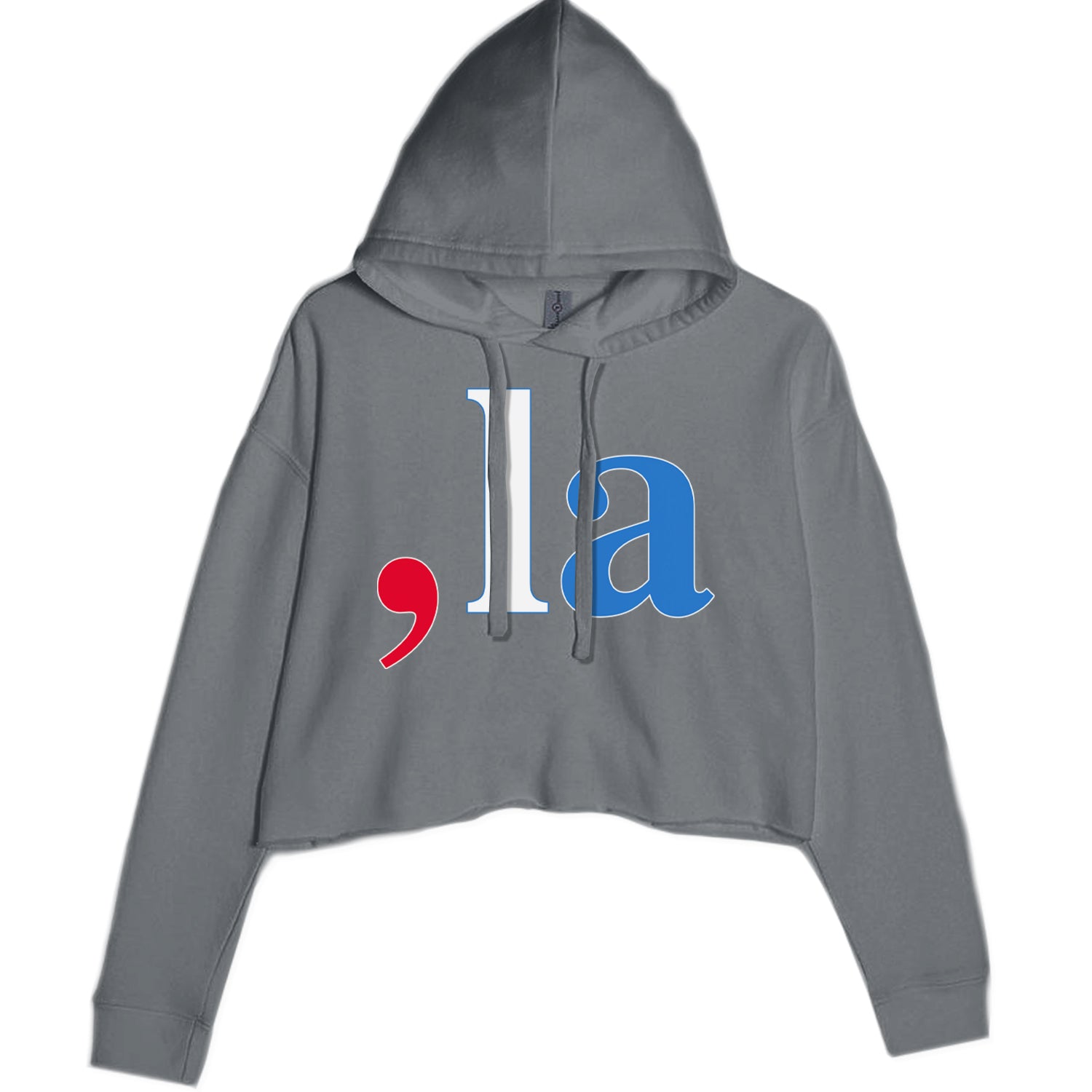 Comma-La - Support Kamala Harris For President 2024 Cropped Hoodie Sweatshirt Charcoal Grey