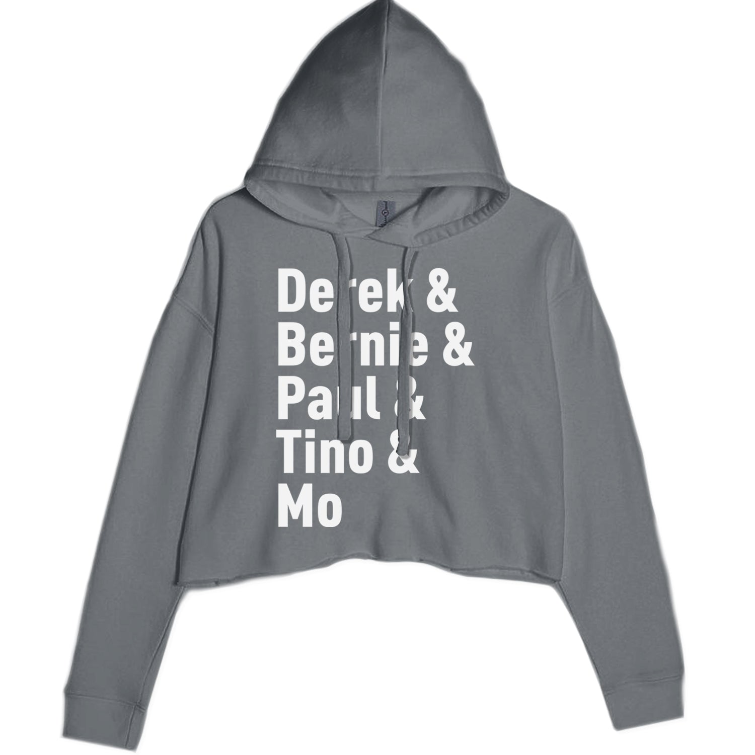 Derek & Bernie & Paul & Tino & Mo Cropped Hoodie Sweatshirt Black