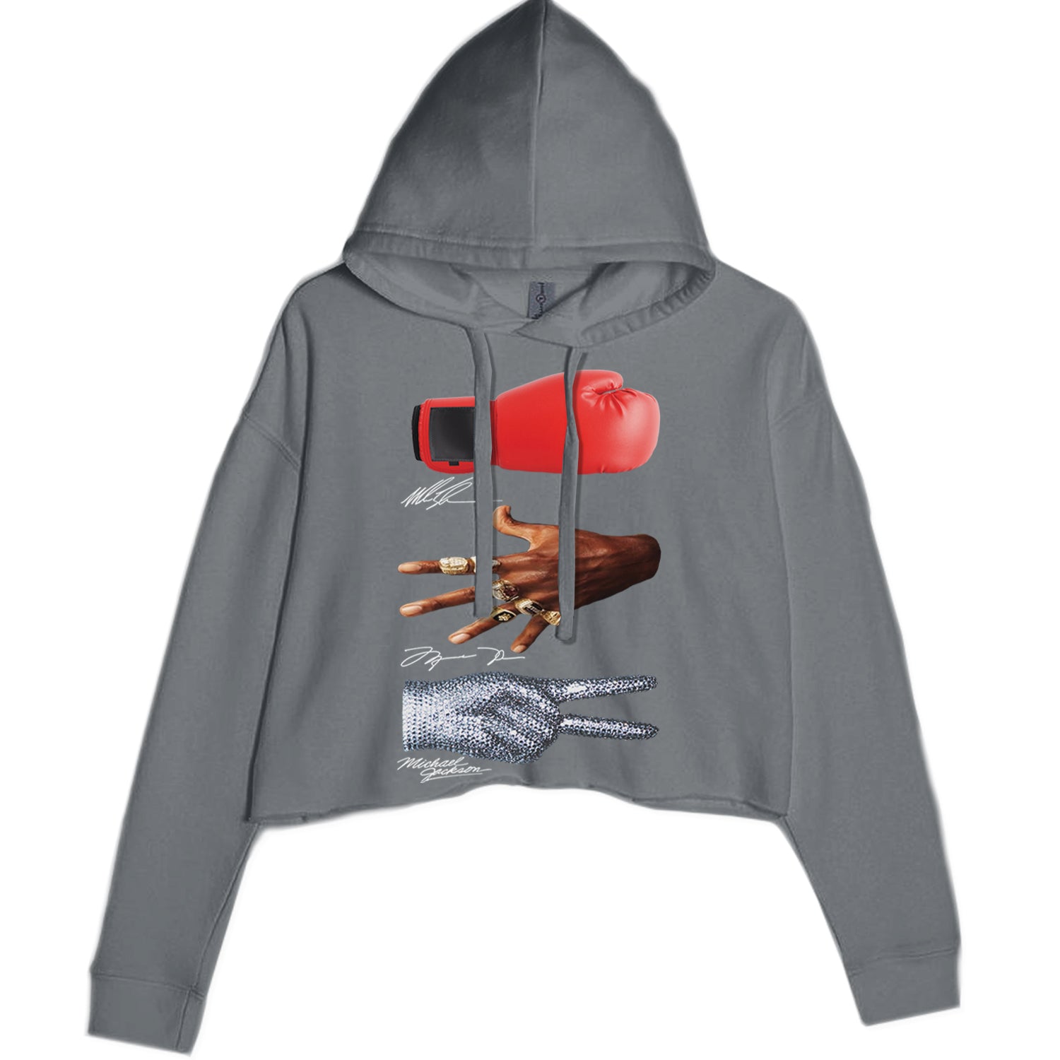 Tyson Jordan Jackson Iconic Michaels Cropped Hoodie Sweatshirt Black