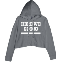 Here We Go Dem Boys Dallas Football Cropped Hoodie Sweatshirt Charcoal Grey