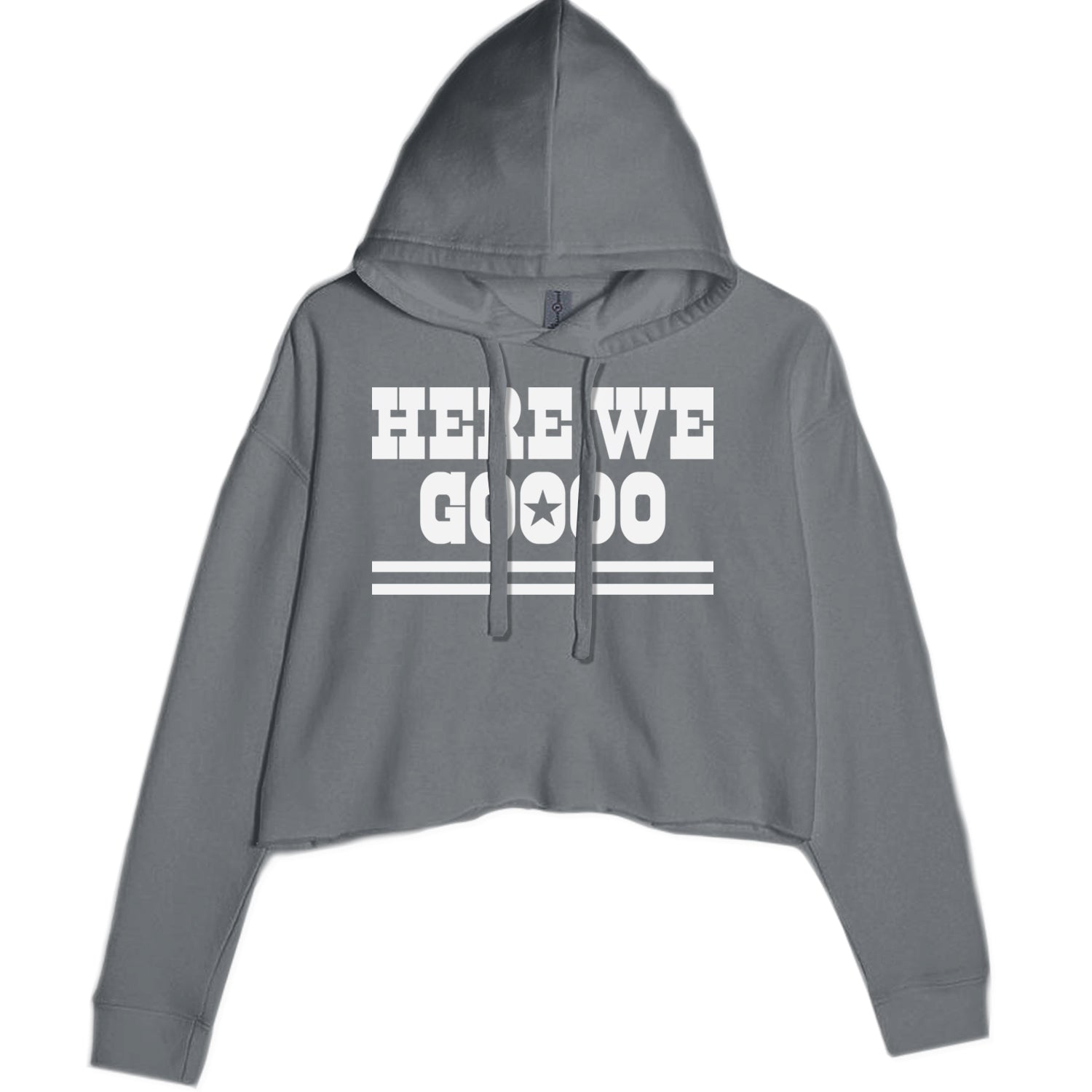 Here We Go Dem Boys Dallas Football Cropped Hoodie Sweatshirt Black