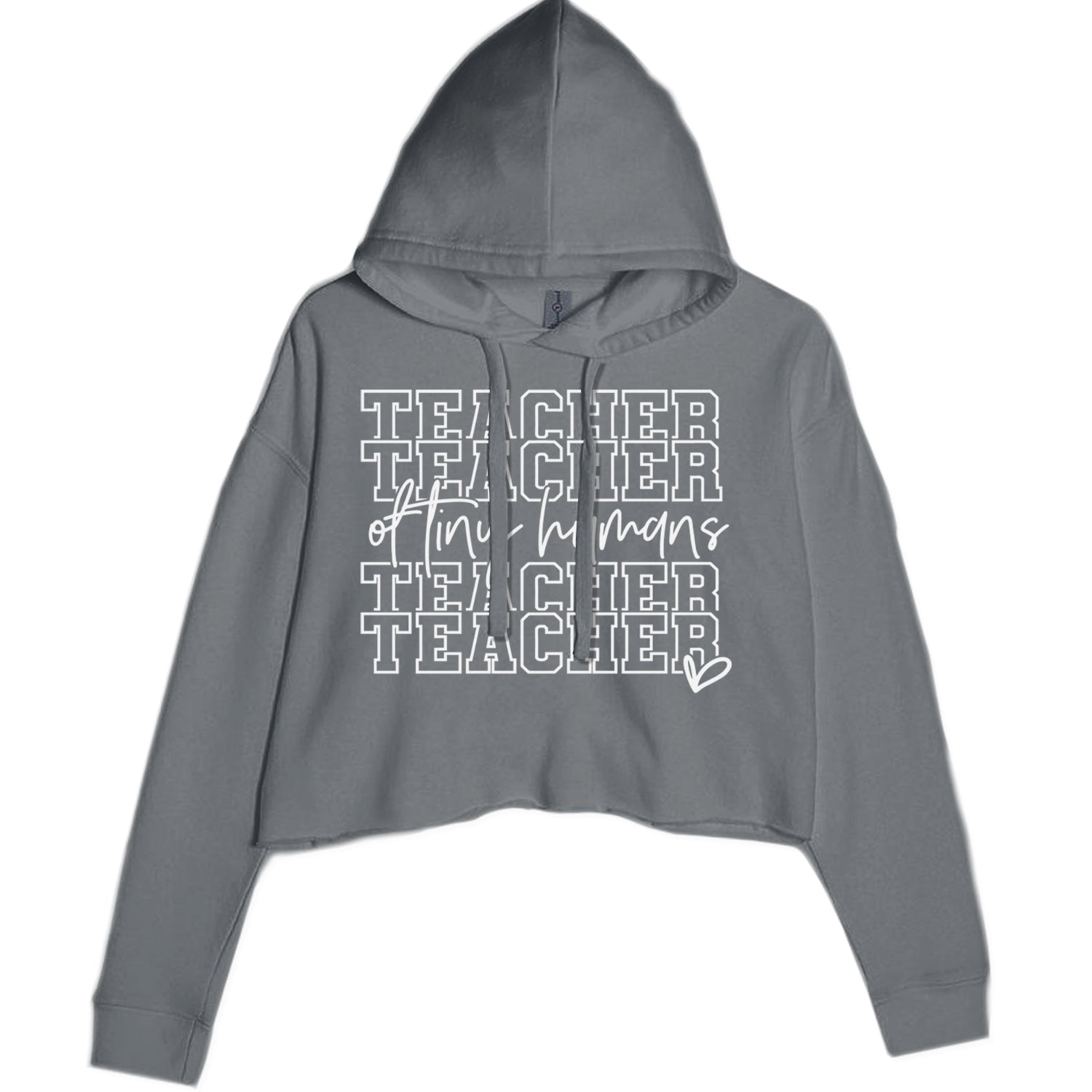 Teacher Of Tiny Humans Cropped Hoodie Sweatshirt Black