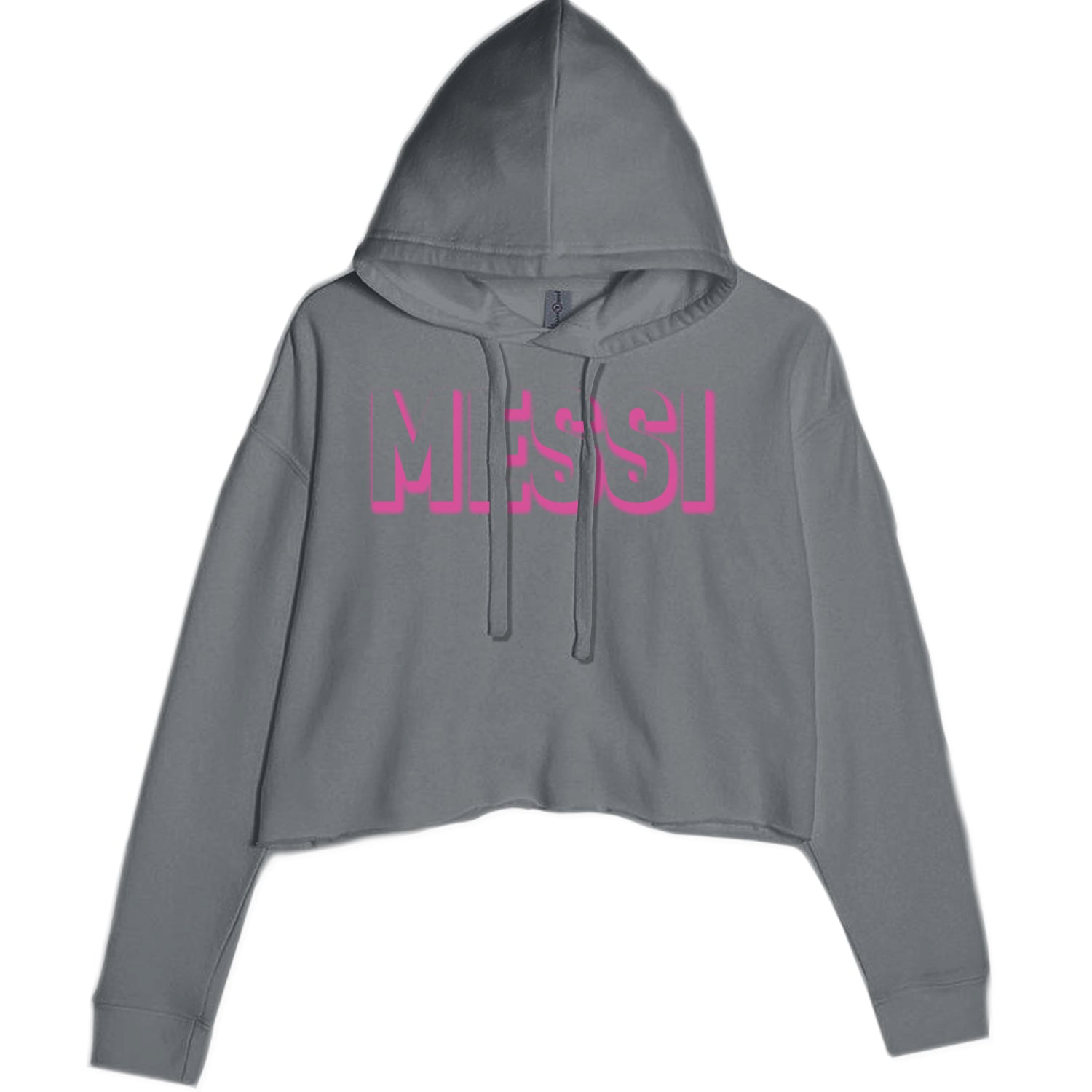 Messi OUTLINE Miami Futbol Cropped Hoodie Sweatshirt Black