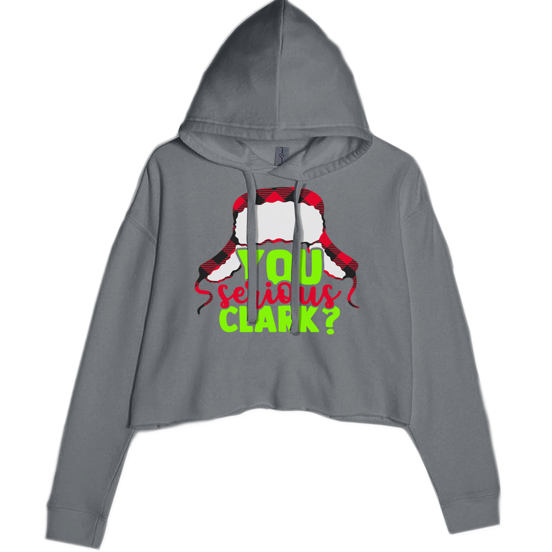 You Serious Clark? Griswold Cropped Hoodie Sweatshirt Charcoal Grey