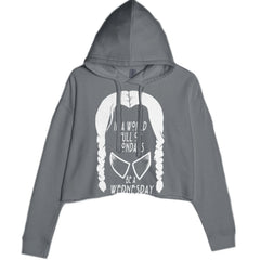 In  A World Full Of Mondays, Be A Wednesday Cropped Hoodie Sweatshirt Charcoal Grey