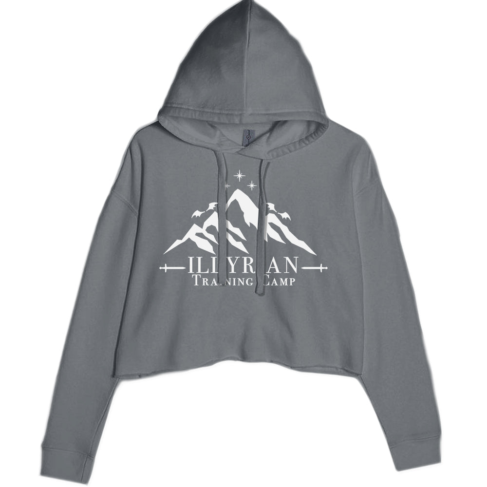 Illyrian Training Camp Night Court Cropped Hoodie Sweatshirt Charcoal Grey