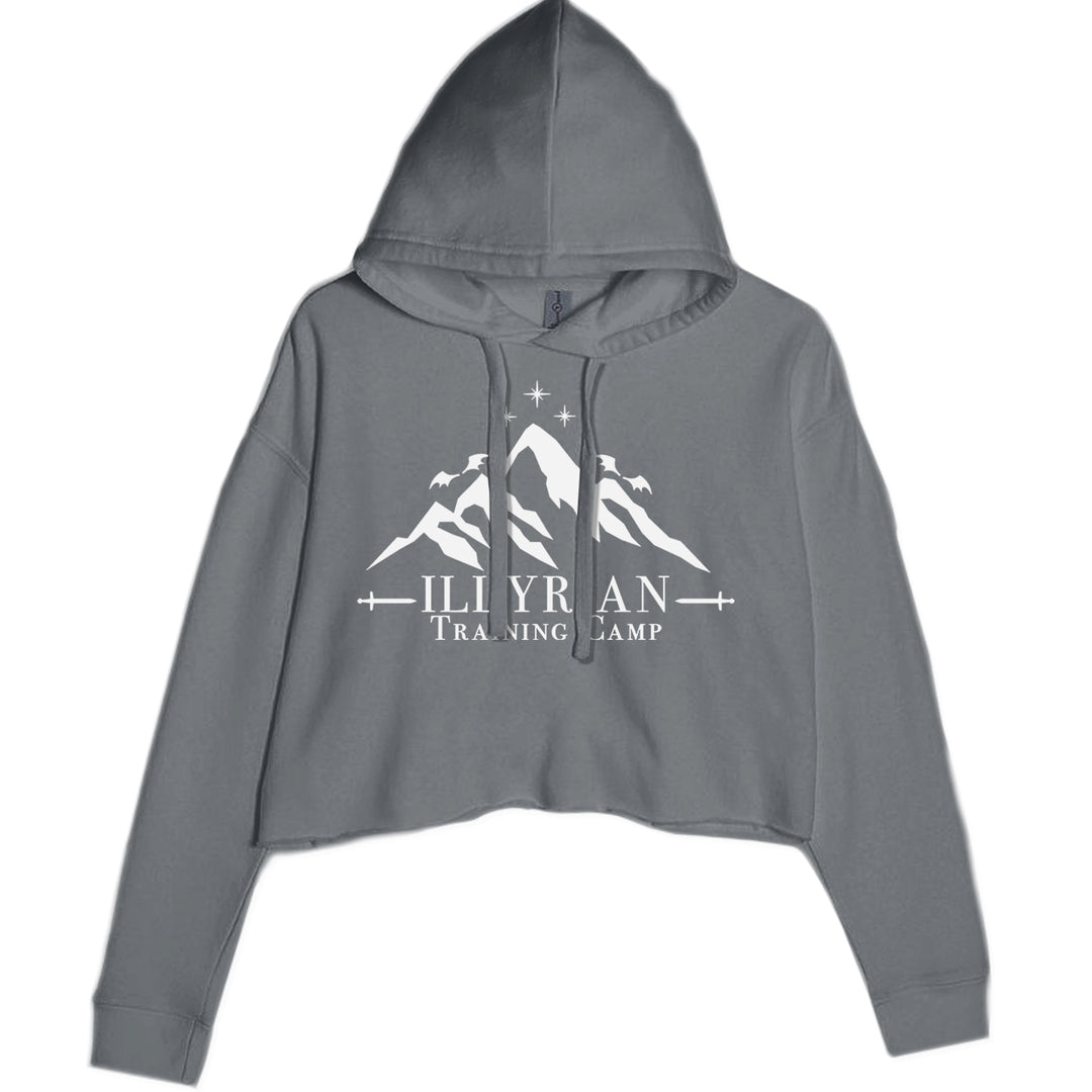 Illyrian Training Camp Night Court Cropped Hoodie Sweatshirt Charcoal Grey