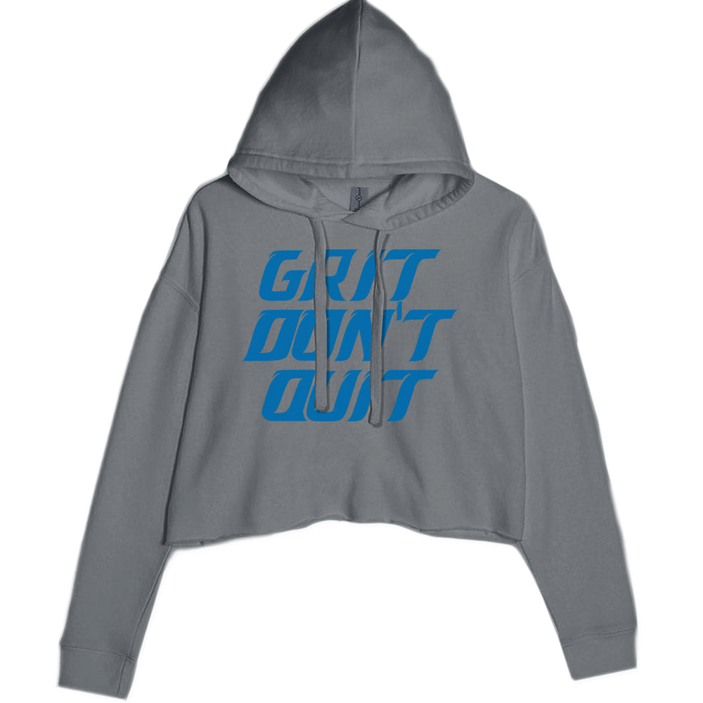 Grit Don't Quit Detroit Grit Cropped Hoodie Sweatshirt Charcoal Grey