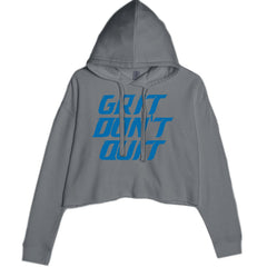 Grit Don't Quit Detroit Grit Cropped Hoodie Sweatshirt Charcoal Grey